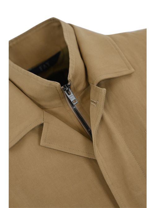 Morning coat corto in twill di cotone e lino Cammello FAY | NAM13500010 WXMC806